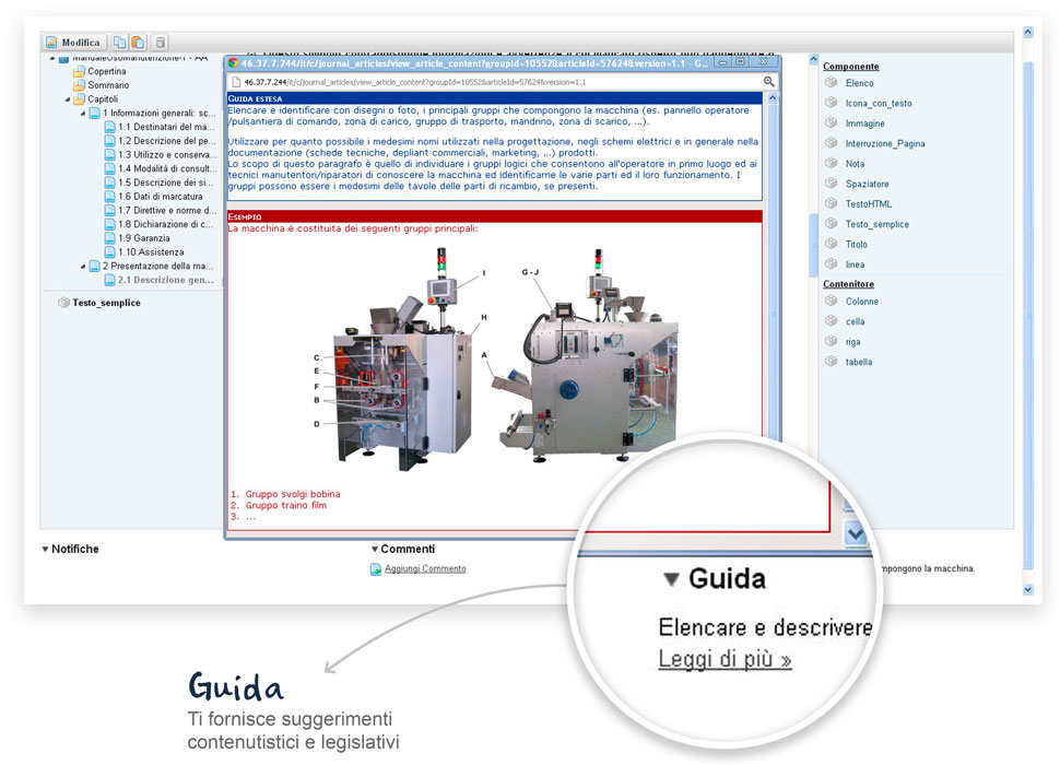 Demiox è l'unico CMS dotato di guida interna per la redazione